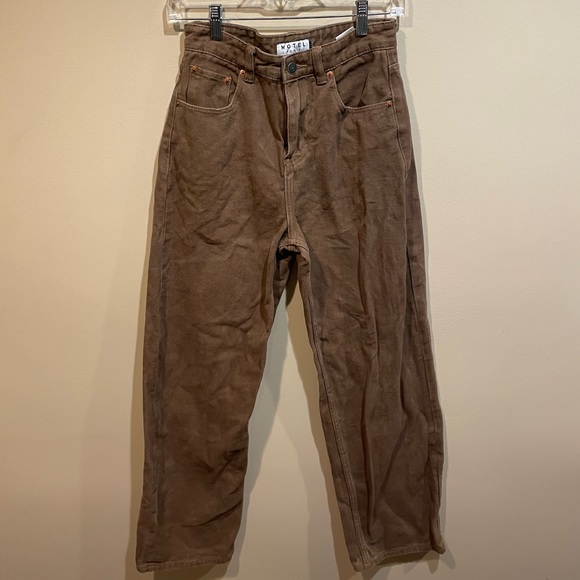 Motel x Olivia Neill Parallel Jeans In Rich Brown - Picture 2 of 8